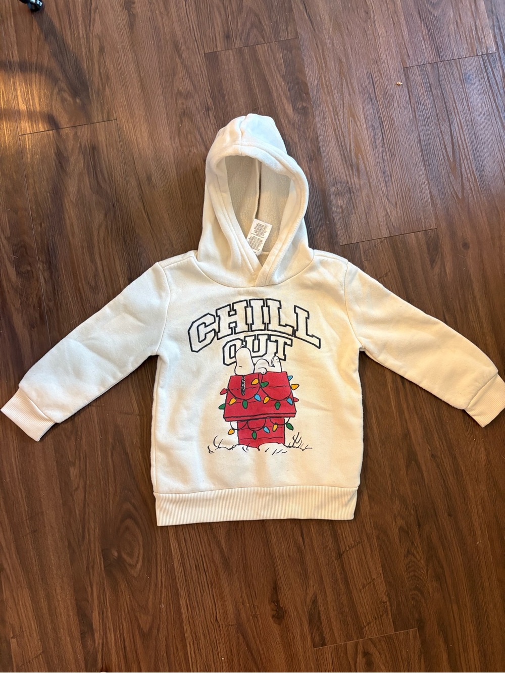 Peanuts Cream Hoodie with 'Chill Out' Snoopy Graphic